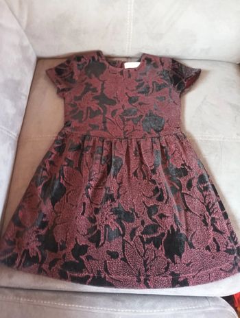 Robe velours manches courtes Fille 8 ans motifs fleurs Zara