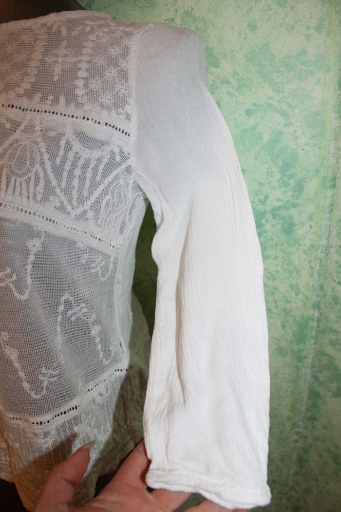 blouse manche 3/4 dentelle taille M - photo numéro 2