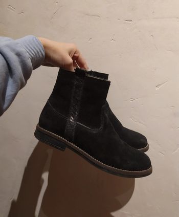 Bottines noires cuir fille 33 La Halle