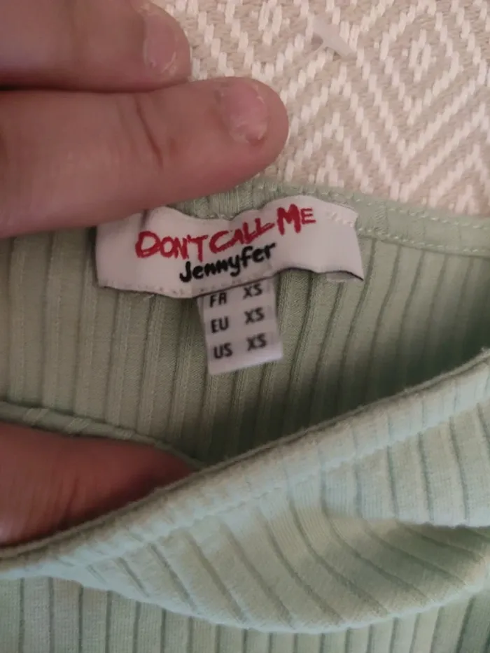 Robe côtelé verte pâle Jennyfer 14 ans - photo numéro 3