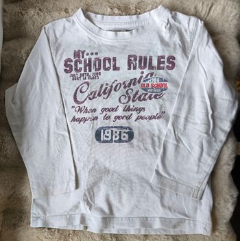 T-shirt manches longues blanc garçon 5 ans bon état