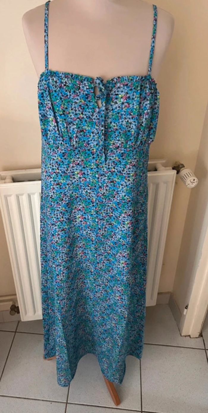 Robe longue fleurie, bleue, Only