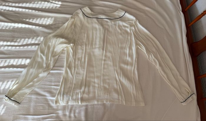 Blouse à manches longues crème avec liseret noir Nice Things - Taille 40. - photo numéro 2