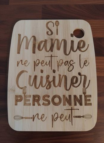 Planche à découper Bambou personnalisée - Cadeau Mamie