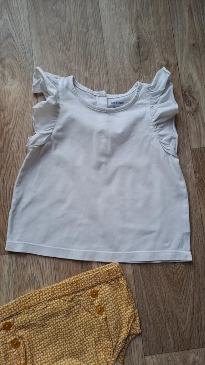 Ensemble bloomer et t-shirt 12 mois fille Mango et Boutchou - photo numéro 4