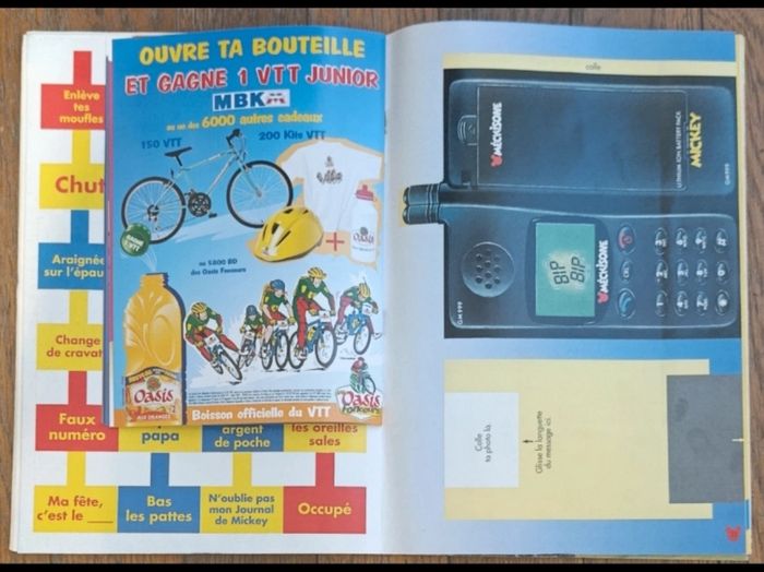 Ancien journal de mickey avec cadeaux portable gag + livret VTT Oasis N°2346 de 1997 vintage - photo numéro 4