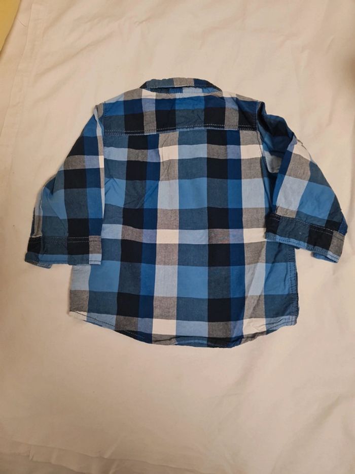 Chemise ML à carreaux bleu 6 mois H&M - photo numéro 6
