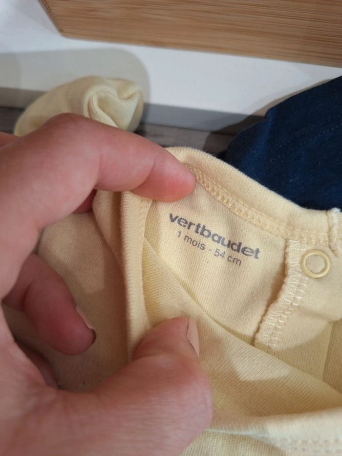 Pyjama 1 pièce bébé garçon jaune 1 mois verbaudet - photo numéro 2
