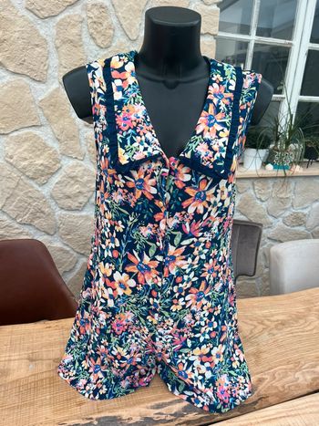 Combishort combinaison d’été taille L 40 femme à fleurs camaïeu