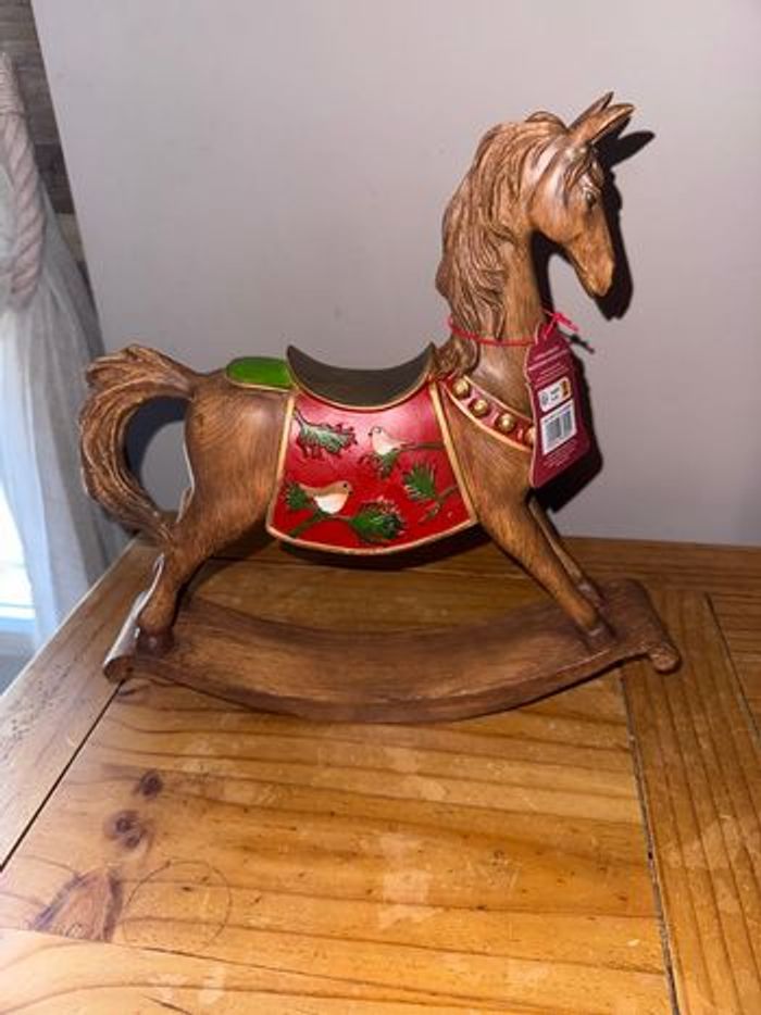 Cheval en bois à bascule Noel neuf - photo numéro 3