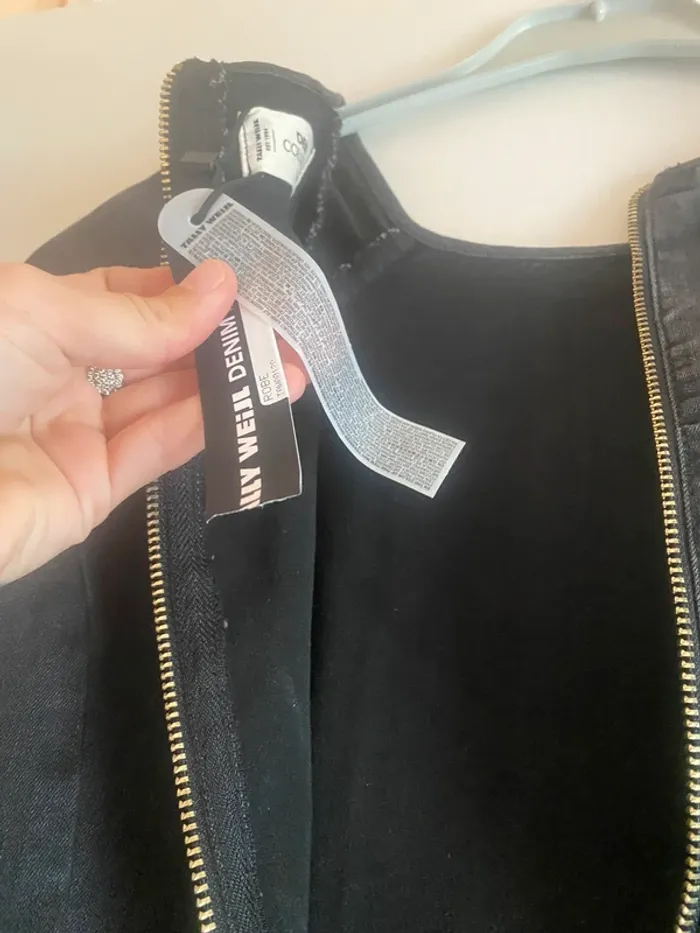 Robe en jean noire grise à fermeture - photo numéro 7