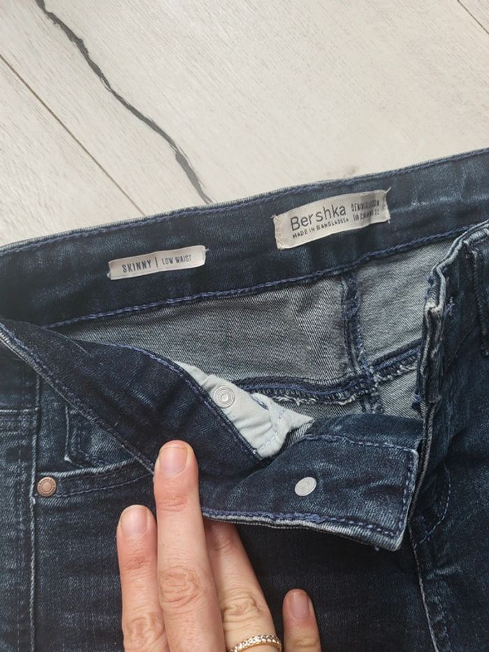 Jean bleu brut bershka 12ans garçon skinny low waist neuf - photo numéro 4