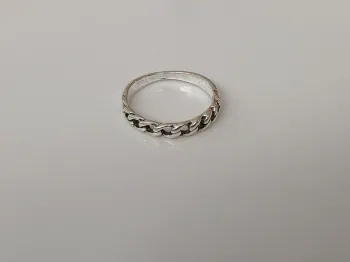 Bague argentée tendance en acier inoxydable