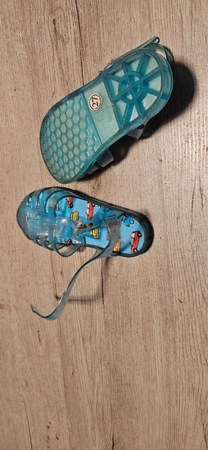 Chaussures d eau bleu, en plastique, pointure 27, peu mises - photo numéro 3