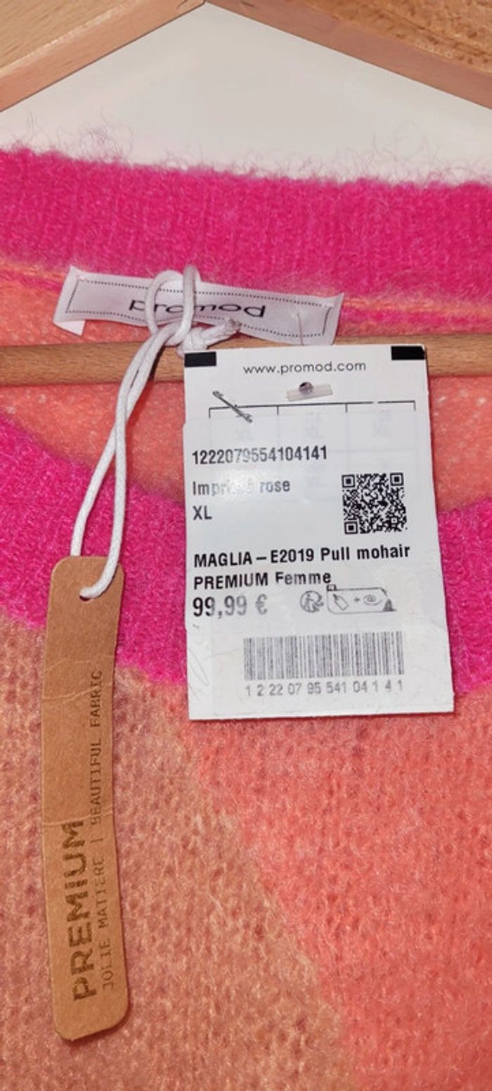Superbe pull neuf en mohair Promod colorama effet lose taille XL - photo numéro 5