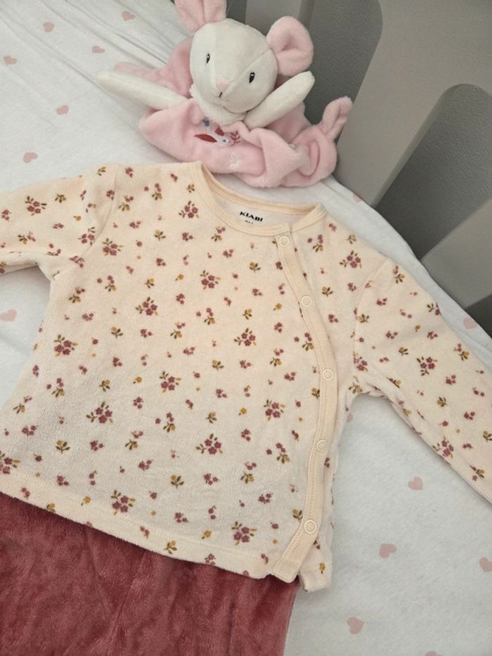 Ensemble pyjama deux pièces fille 9 mois chaud kiabi - photo numéro 2