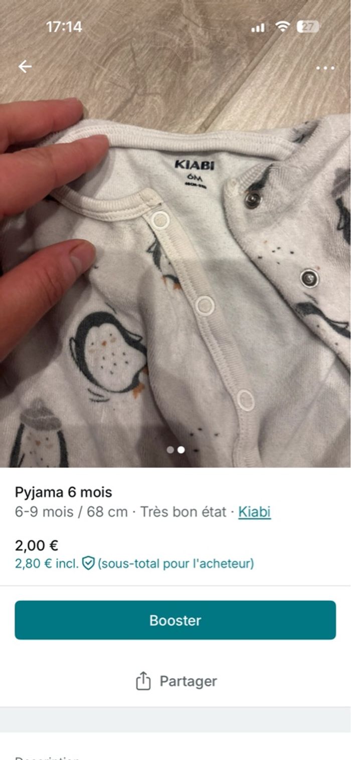 Pyjama 6 mois - photo numéro 2