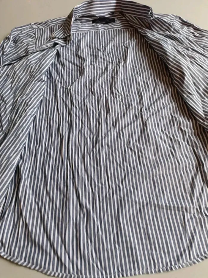 Chemise rayé gris et blanc emporio fashion taille l - photo numéro 7