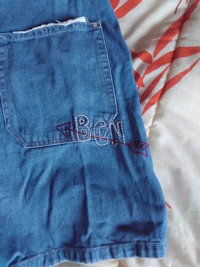 Salopette combishort jean avec broderies - photo numéro 7