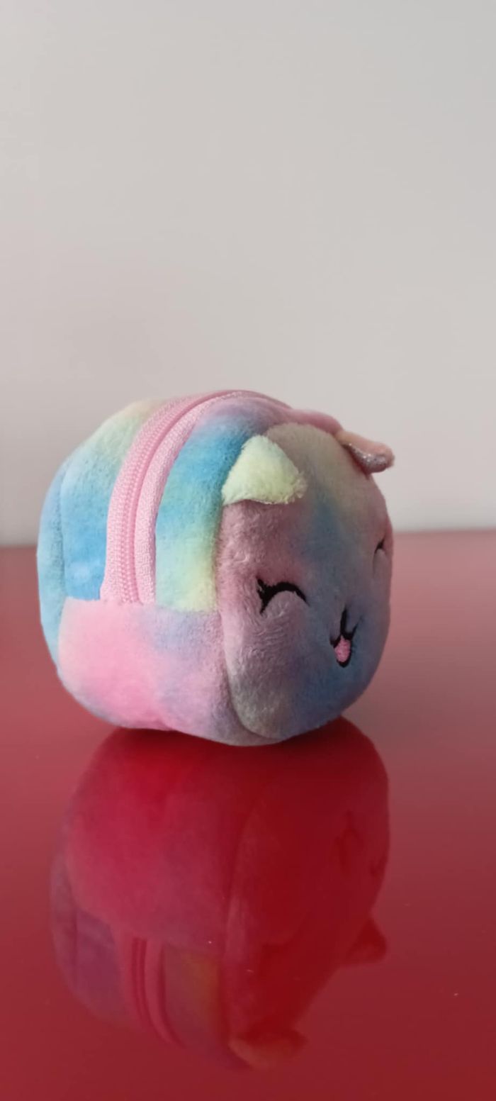 Petit porte-monnaie multicolore en peluche pour enfant modèle lapin - photo numéro 6