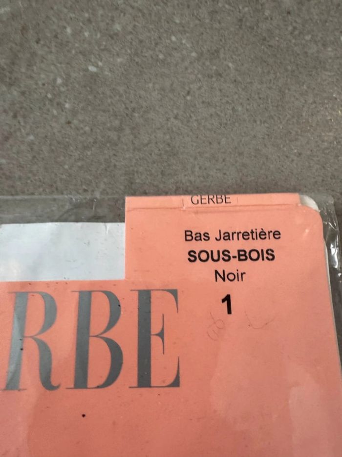 Bas jarretière sous-bois noir, taille 1 Gerbe, taille S - photo numéro 2