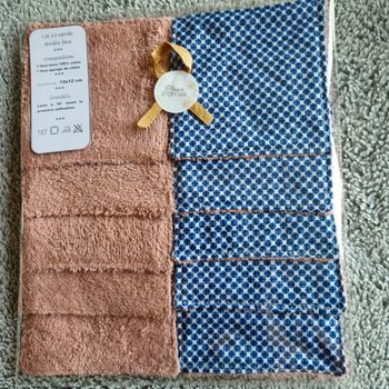 10 lingettes lavables 12x12 cm 