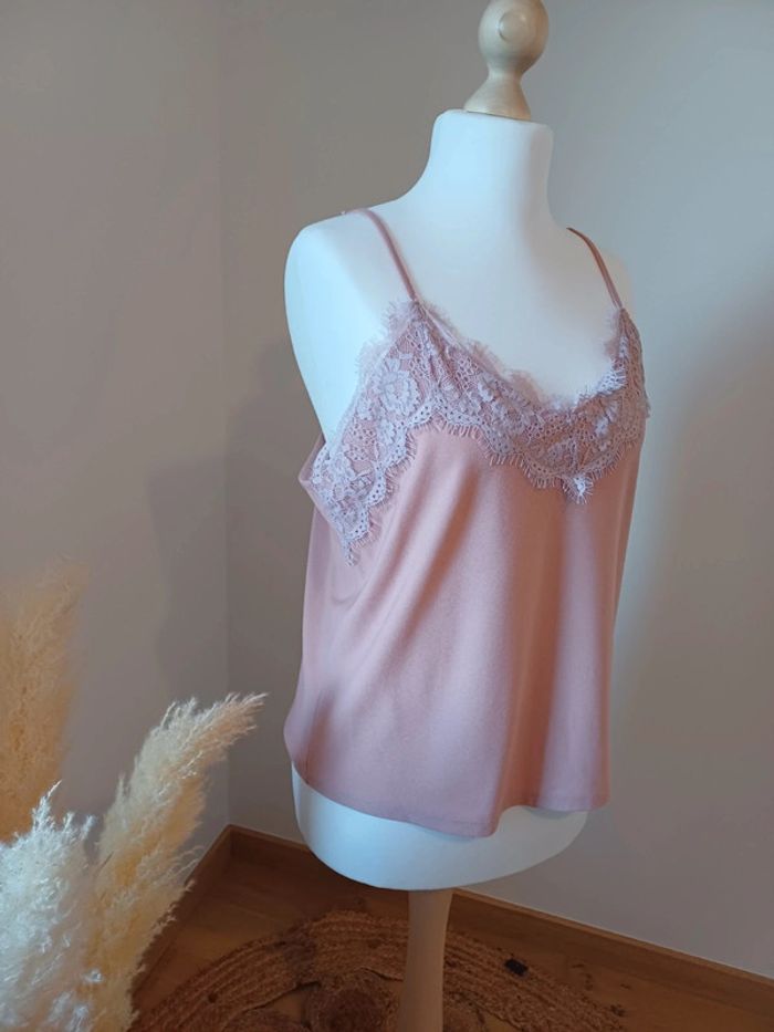 Débardeur rose avec dentelle Jennyfer taille L 40 - photo numéro 3