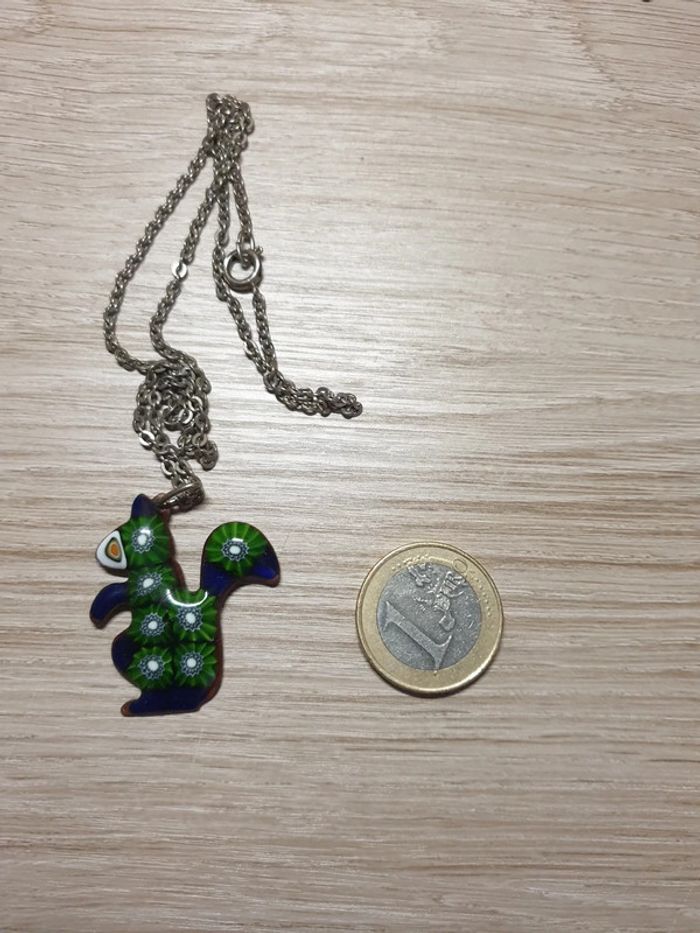 Magnifique collier murano neuf vintage authentique écureuil