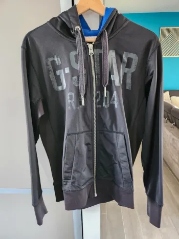 Veste gilet Gstar Raw à capuche taille M bon état noire et bleue