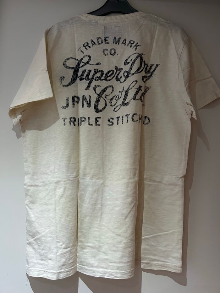 Tee-shirts homme Superdry crème - photo numéro 3