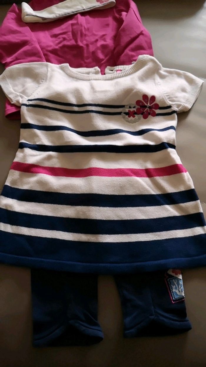 Ensemble 5 pièces bleu marine rose blanc - photo numéro 6