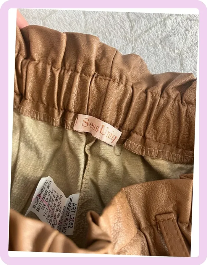Short Imitation Cuir Marron – Sens Uniq – Taille M 🟤 - photo numéro 4