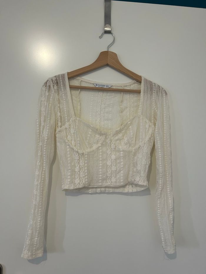 Top Stradivarius en dentelle - Taille M - Neuf
