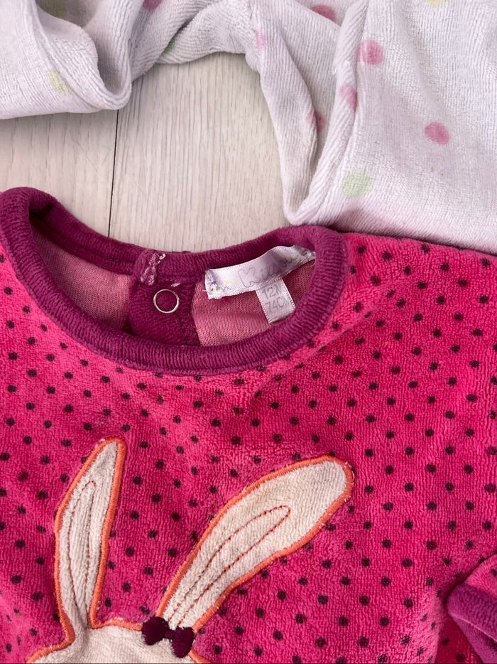 Lot 2 pyjamas velours 12mois - photo numéro 3