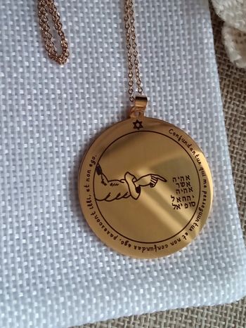 Collier médaillon pentacle de la lune