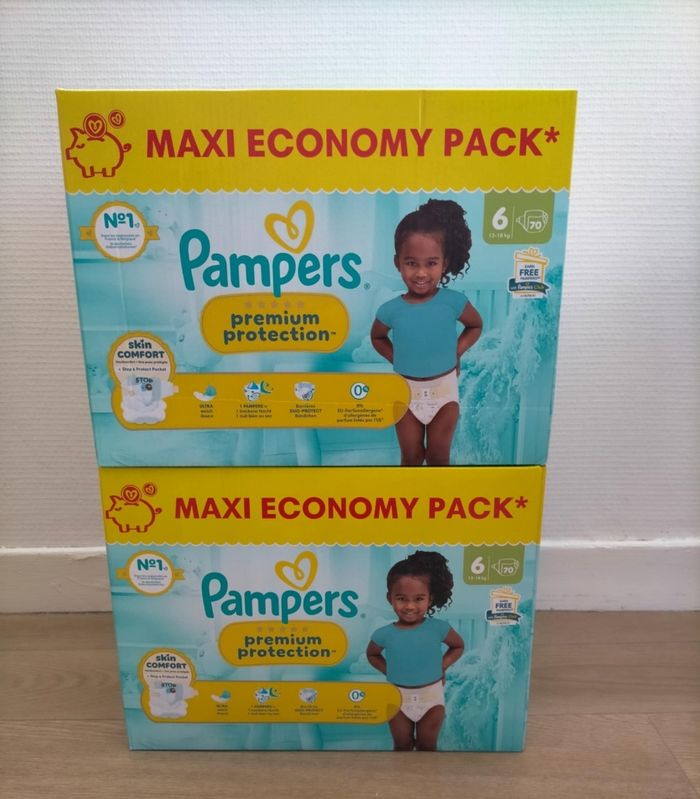 Lot couches pampers premium taille 6