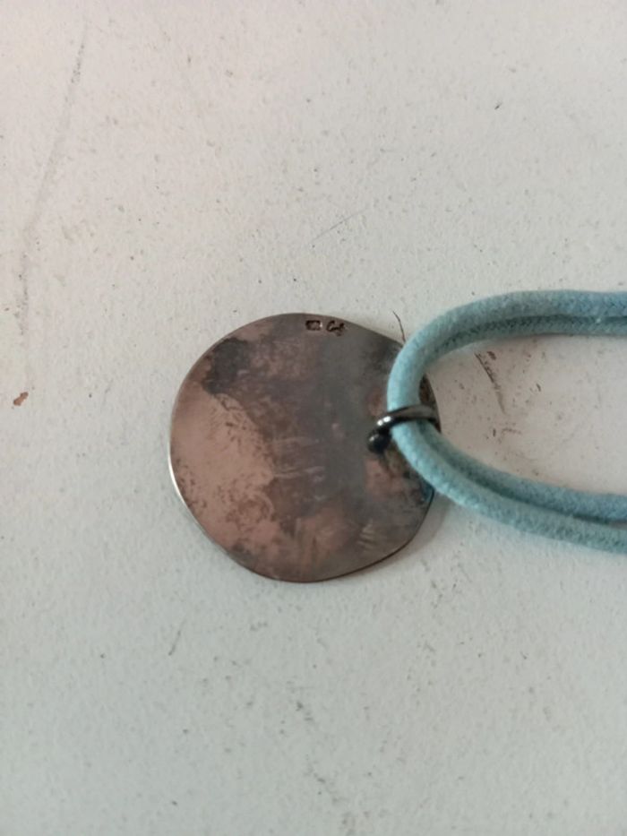 Pendentif argent 925 sur cordon turquoise - photo numéro 3