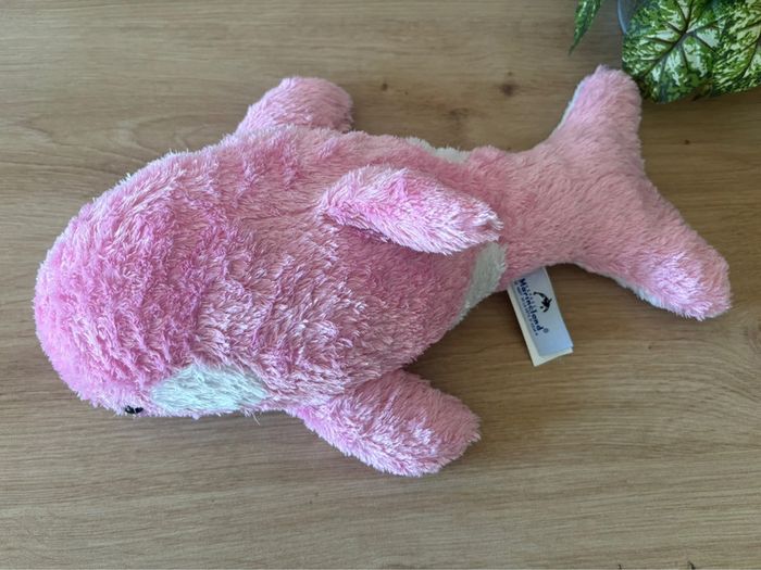 Doudou peluche orque dauphin rose blanc marineland 36 cm - photo numéro 2