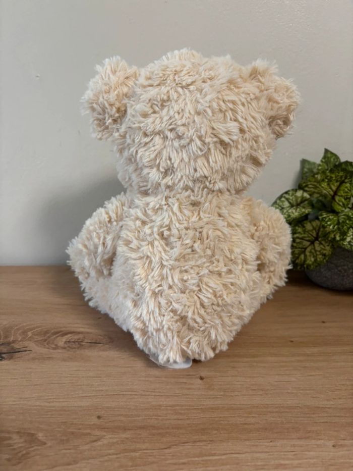 Doudou peluche ours écru noeud beige pois Max & sax - photo numéro 3