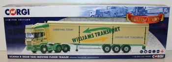 CORGI CC13746 TRACTEUR SCANIA AVEC SEMI REMORQUE TRAILER TRANSPORT WILLIAMS