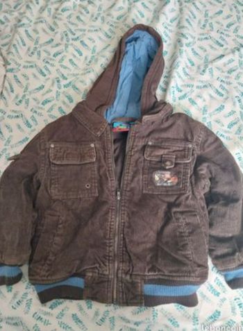 Manteau d'hiver en velours cars pour garçon en 5 ans