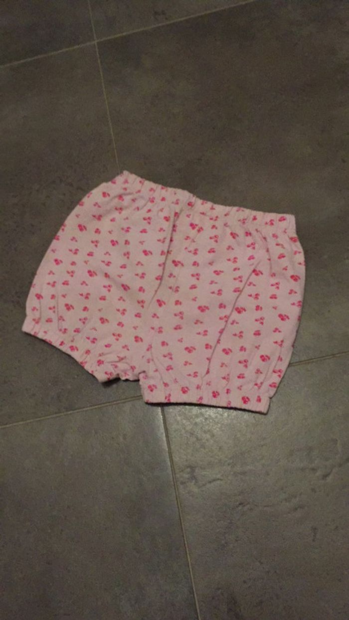 Short été rose et cerise taille 86 coton - photo numéro 5