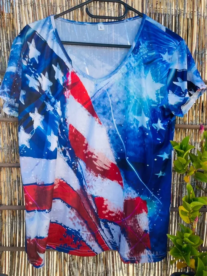 Tee-shirt  drapeau américain - photo numéro 4