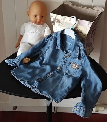 Chemise manches longues en jean garçon 36 mois