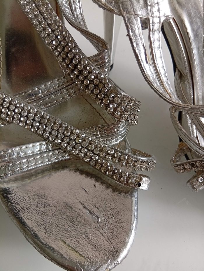 sandales talon aiguille chromé chaussures - photo numéro 3