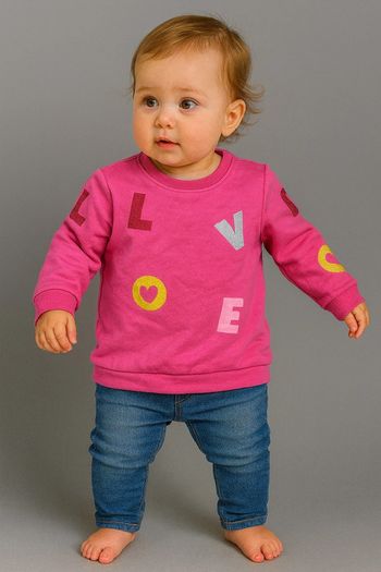 Pull rose U tout petits