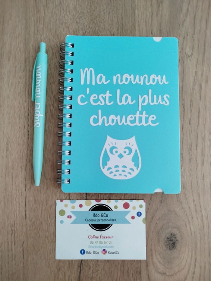 Ensemble cadeau assistante maternelle carnet stylo ma nounou c'est la plus chouette