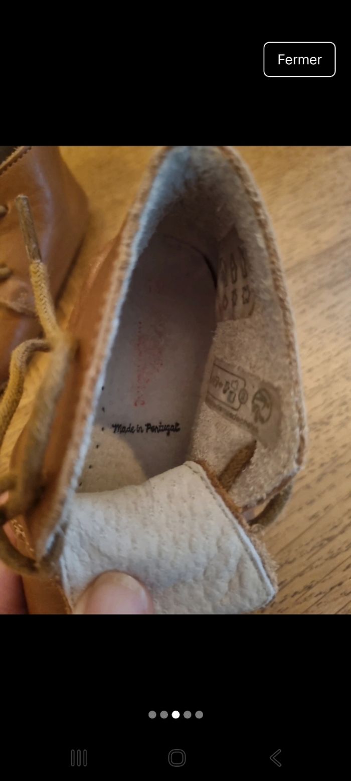 Chaussures en cuir t.19 - photo numéro 3