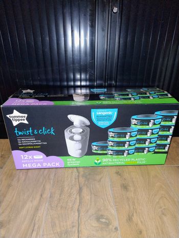 Lot de 12 recharges de poubelle de couches tommee tippee
