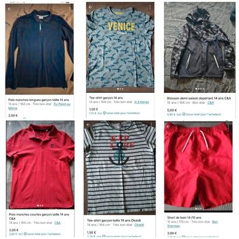 Vêtements divers 14 /15 ans